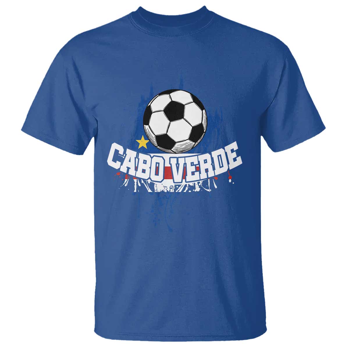 Cabo Verde Flag Football Graphic T Shirt Cape Verde Soccer Fans Artistic Pride