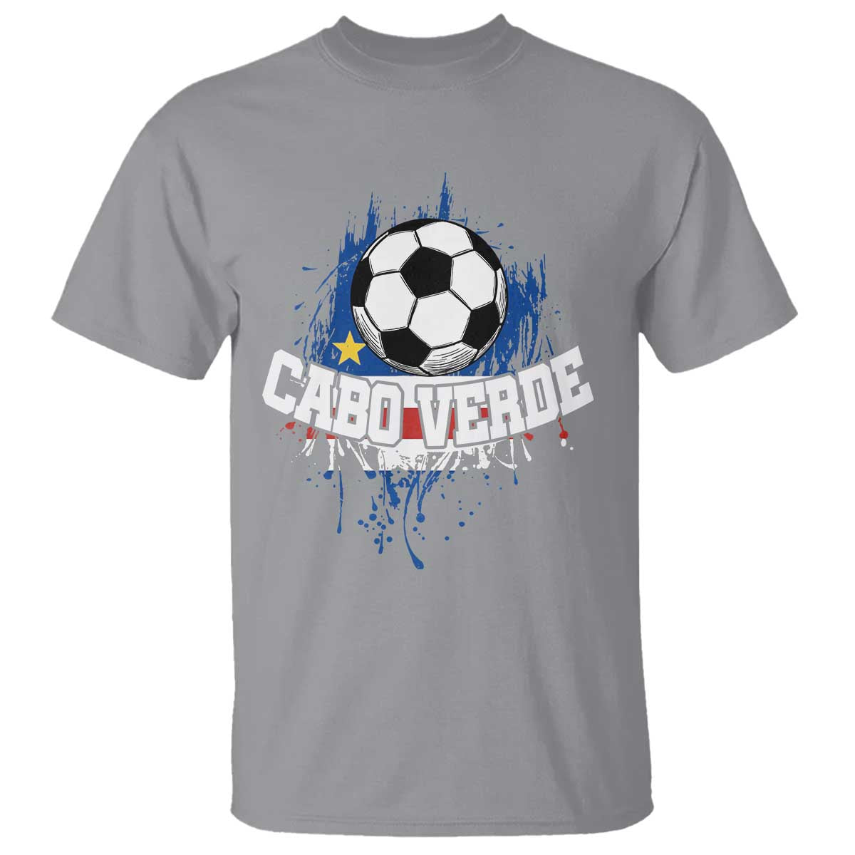 Cabo Verde Flag Football Graphic T Shirt Cape Verde Soccer Fans Artistic Pride
