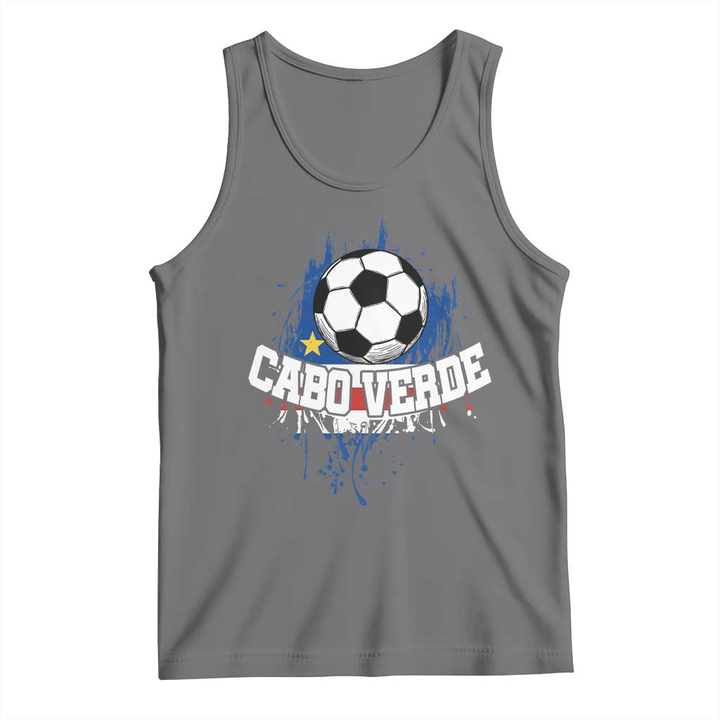 Cabo Verde Flag Football Graphic Tank Top Cape Verde Soccer Fans Artistic Pride