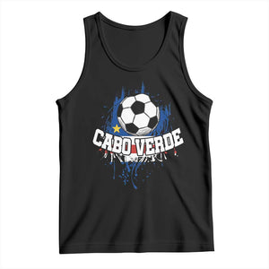 Cabo Verde Flag Football Graphic Tank Top Cape Verde Soccer Fans Artistic Pride