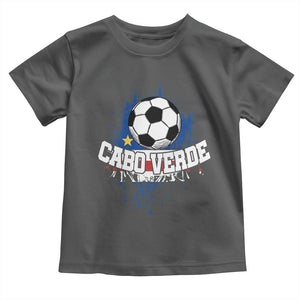 Cabo Verde Flag Football Graphic Toddler T Shirt Cape Verde Soccer Fans Artistic Pride