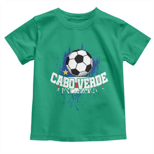 Cabo Verde Flag Football Graphic Toddler T Shirt Cape Verde Soccer Fans Artistic Pride