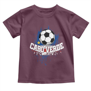 Cabo Verde Flag Football Graphic Toddler T Shirt Cape Verde Soccer Fans Artistic Pride