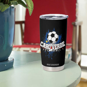 Cabo Verde Flag Football Graphic Tumbler Cup Cape Verde Soccer Fans Artistic Pride TS02 Print Your Wear