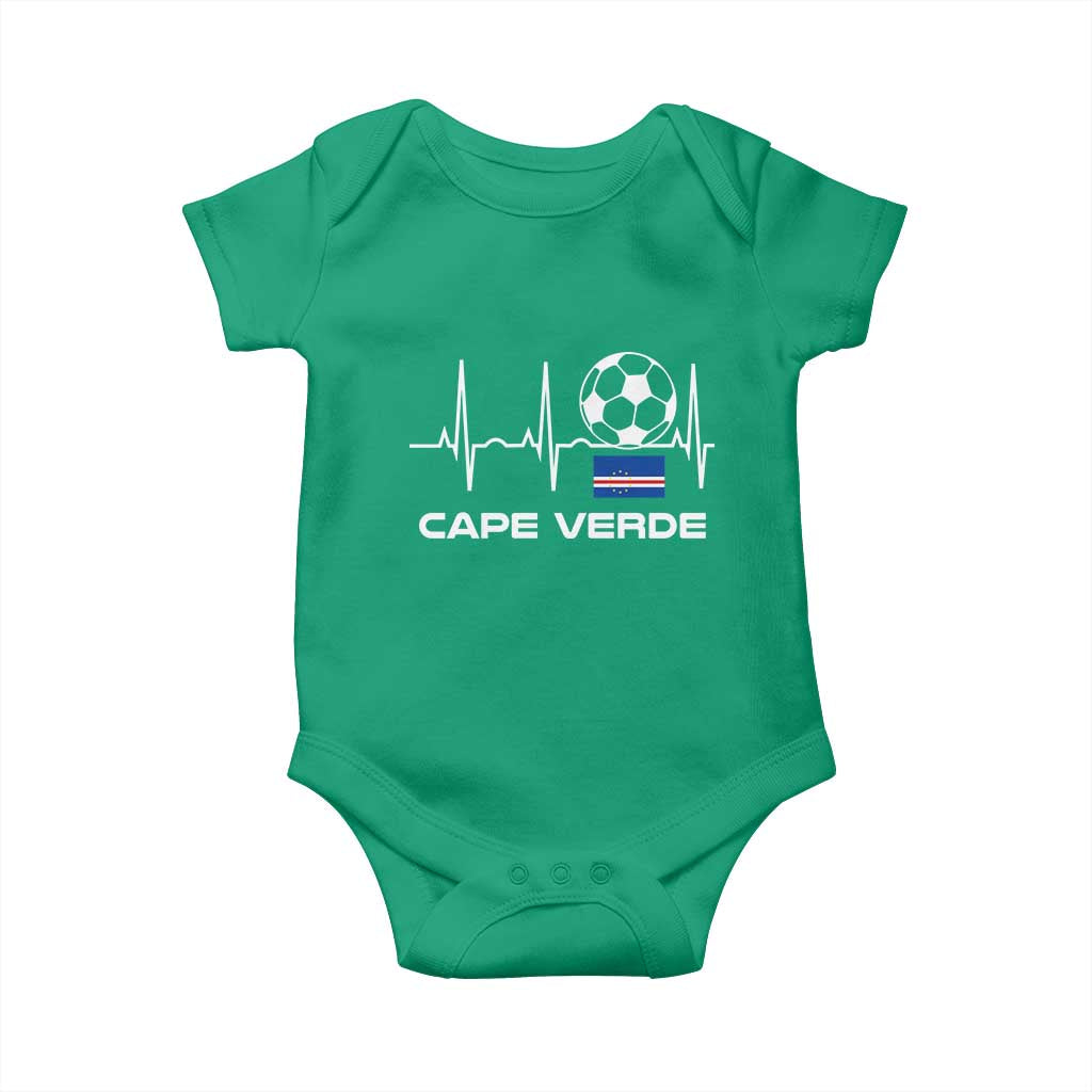 Cape Verde Soccer Heartbeat EKG Pulse Graphic Baby Onesie Cabo Verde Football Fans Pride