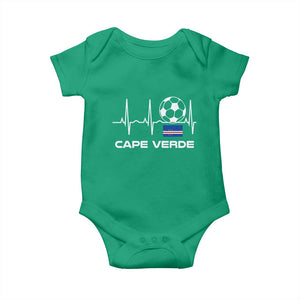 Cape Verde Soccer Heartbeat EKG Pulse Graphic Baby Onesie Cabo Verde Football Fans Pride