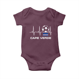 Cape Verde Soccer Heartbeat EKG Pulse Graphic Baby Onesie Cabo Verde Football Fans Pride