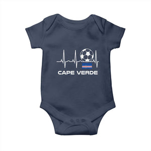 Cape Verde Soccer Heartbeat EKG Pulse Graphic Baby Onesie Cabo Verde Football Fans Pride