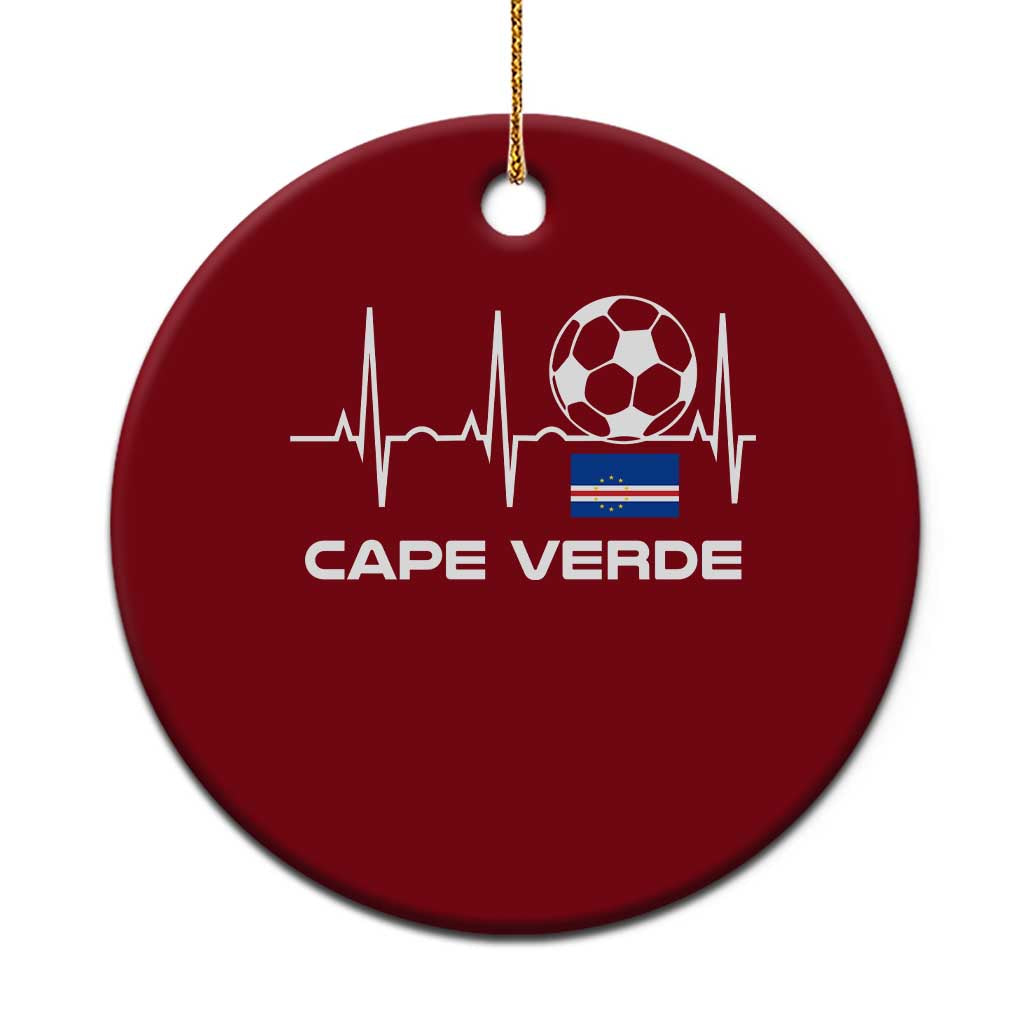 Cape Verde Soccer Heartbeat EKG Pulse Graphic Ceramic Ornament Cabo Verde Football Fans Pride TS02 1pc Red Print Your Wear