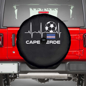 Cape Verde Soccer Heartbeat EKG Pulse Graphic Spare Tire Cover Cabo Verde Football Fans Pride TS02 Black Print Your Wear