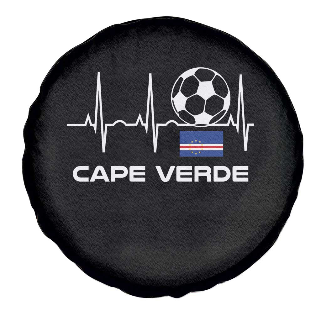 Cape Verde Soccer Heartbeat EKG Pulse Graphic Spare Tire Cover Cabo Verde Football Fans Pride TS02 Print Your Wear