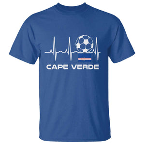 Cape Verde Soccer Heartbeat EKG Pulse Graphic T Shirt Cabo Verde Football Fans Pride