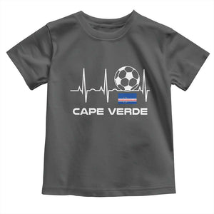 Cape Verde Soccer Heartbeat EKG Pulse Graphic Toddler T Shirt Cabo Verde Football Fans Pride