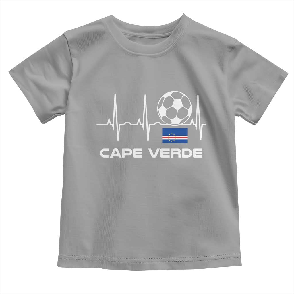 Cape Verde Soccer Heartbeat EKG Pulse Graphic Toddler T Shirt Cabo Verde Football Fans Pride