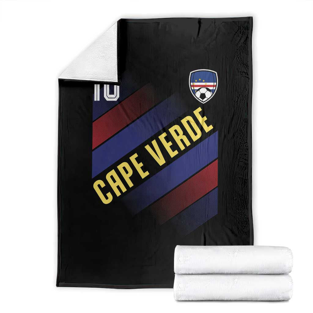 Cape Verde Soccer Jersey Style National Pride Throw Blanket Cabo Verde Football Fans Number 10 Athletic