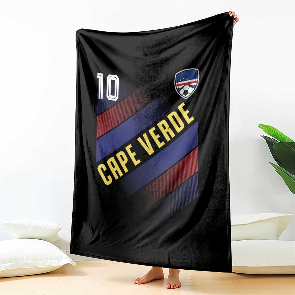 Cape Verde Soccer Jersey Style National Pride Throw Blanket Cabo Verde Football Fans Number 10 Athletic