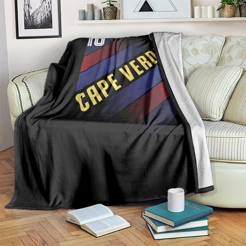 Cape Verde Soccer Jersey Style National Pride Throw Blanket Cabo Verde Football Fans Number 10 Athletic
