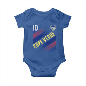 Cape Verde Soccer Jersey Style National Pride Baby Onesie Cabo Verde Football Fans Number 10 Athletic