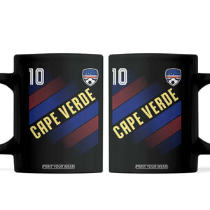 Cape Verde Soccer Jersey Style National Pride Coffee Mug Cabo Verde Football Fans Number 10 Athletic