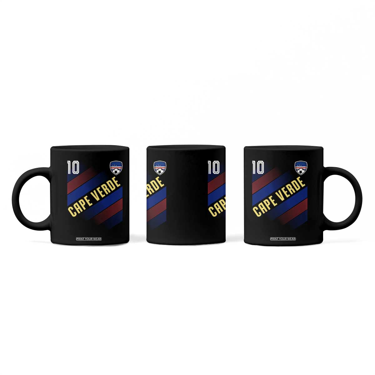Cape Verde Soccer Jersey Style National Pride Coffee Mug Cabo Verde Football Fans Number 10 Athletic