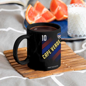 Cape Verde Soccer Jersey Style National Pride Coffee Mug Cabo Verde Football Fans Number 10 Athletic