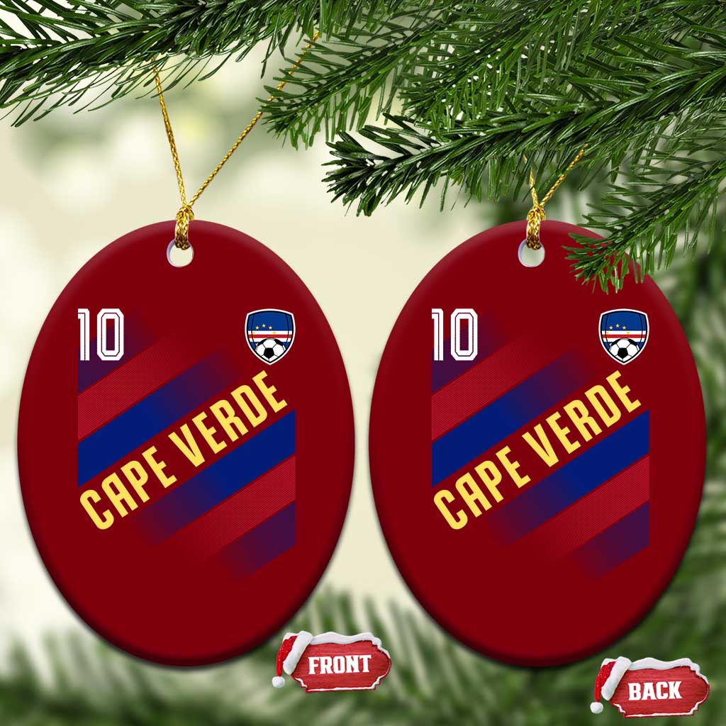 Cape Verde Soccer Jersey Style National Pride Ceramic Ornament Cabo Verde Football Fans Number 10 Athletic