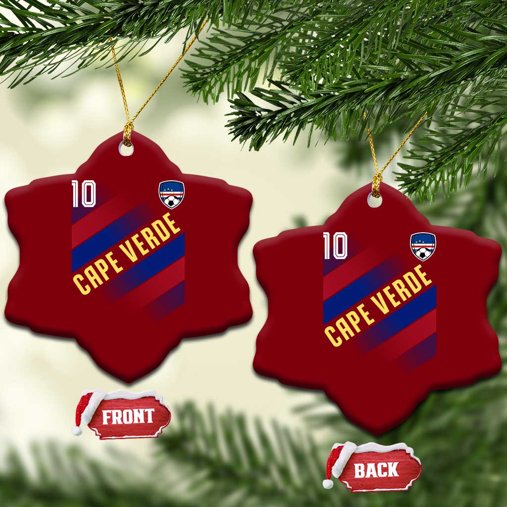 Cape Verde Soccer Jersey Style National Pride Ceramic Ornament Cabo Verde Football Fans Number 10 Athletic