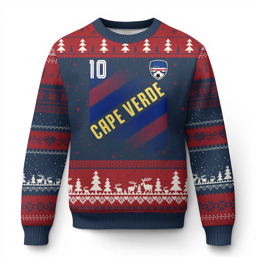Cape Verde Soccer Jersey Style National Pride Ugly Christmas Sweater Cabo Verde Football Fans Number 10 Athletic