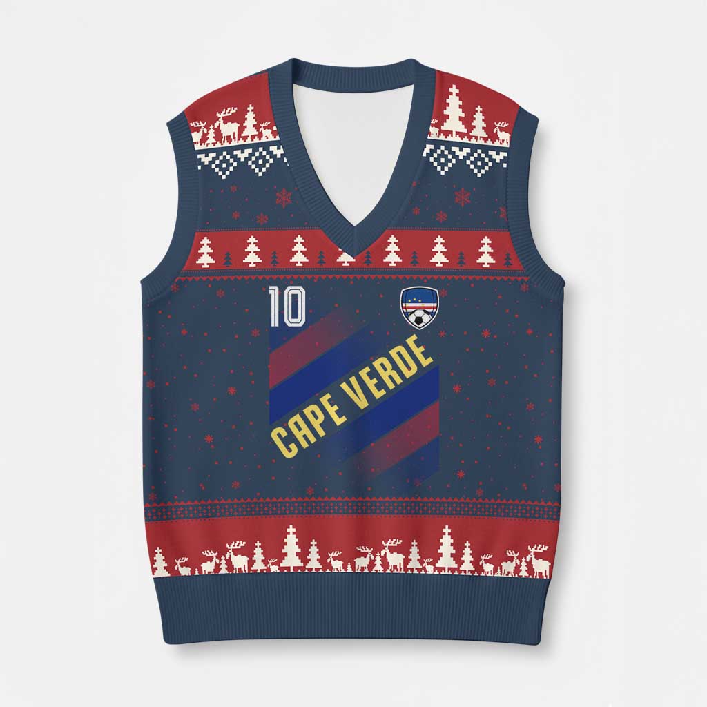 Cape Verde Soccer Jersey Style National Pride V-Neck Knit Sweater Vest Cabo Verde Football Fans Number 10 Athletic