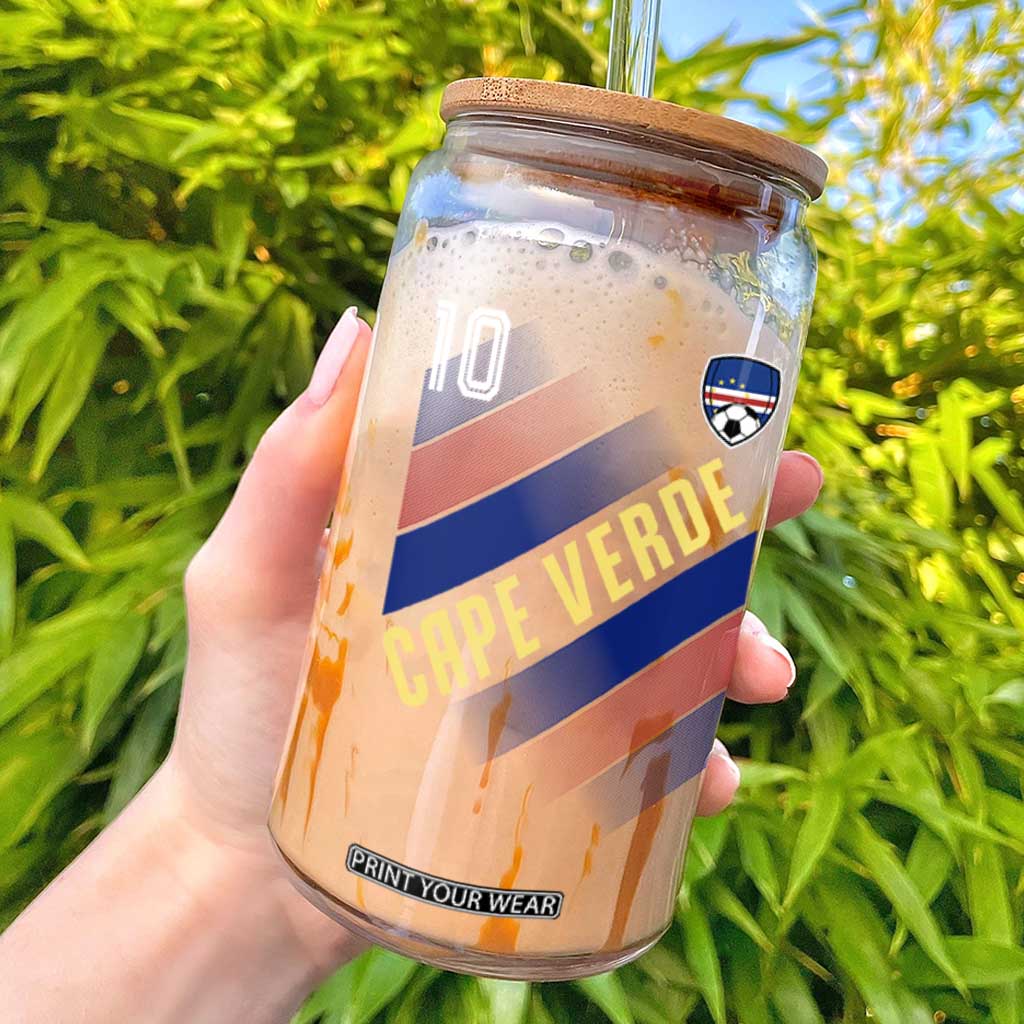 Cape Verde Soccer Jersey Style National Pride Glass Can Cabo Verde Football Fans Number 10 Athletic