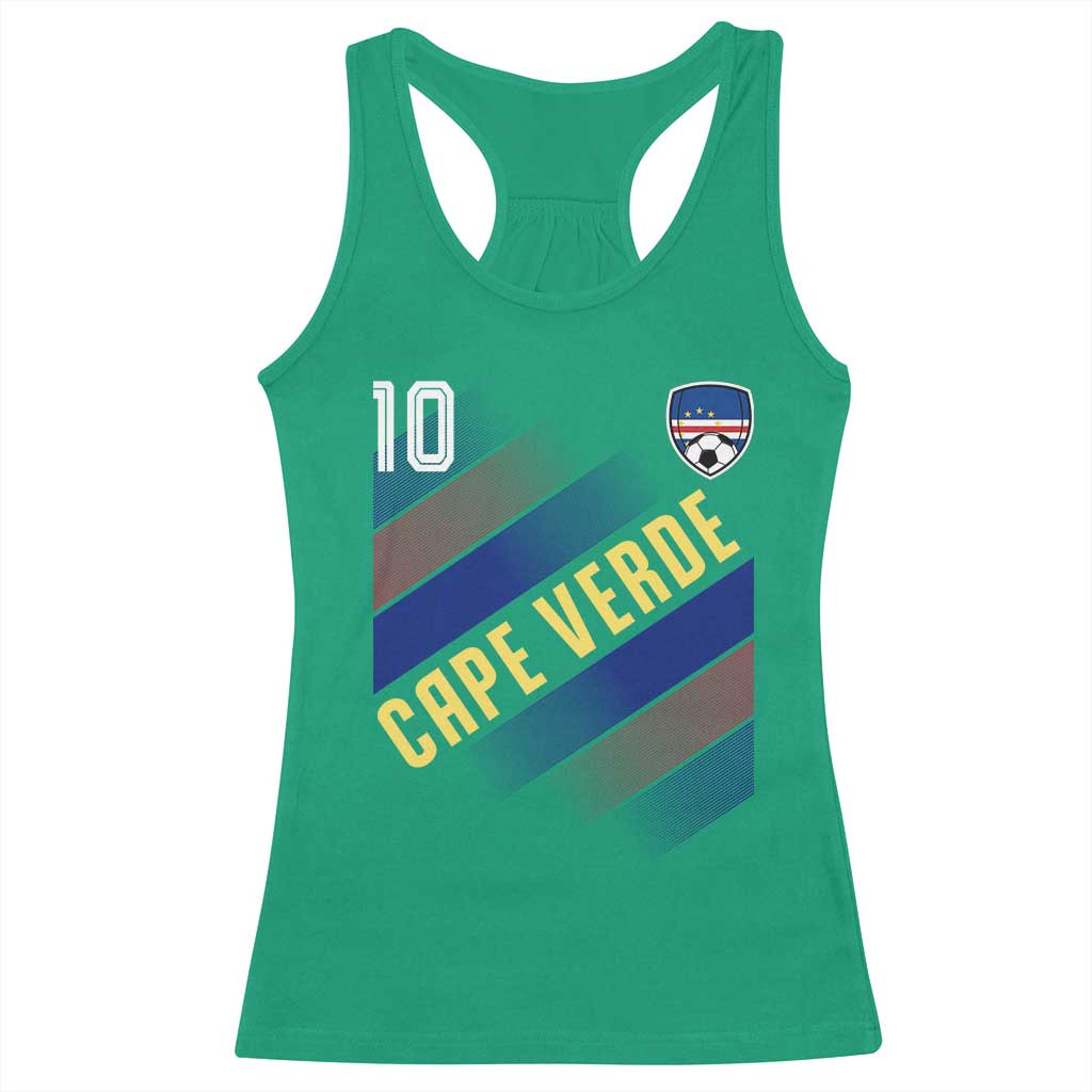 Cape Verde Soccer Jersey Style National Pride Racerback Tank Top Cabo Verde Football Fans Number 10 Athletic