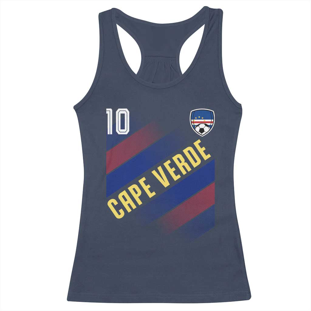 Cape Verde Soccer Jersey Style National Pride Racerback Tank Top Cabo Verde Football Fans Number 10 Athletic