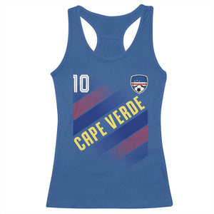 Cape Verde Soccer Jersey Style National Pride Racerback Tank Top Cabo Verde Football Fans Number 10 Athletic