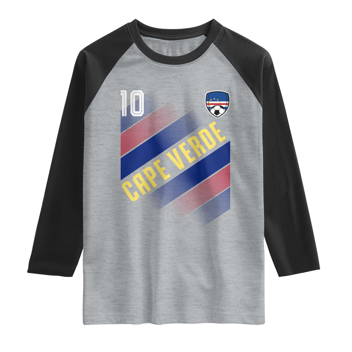 Cape Verde Soccer Jersey Style National Pride Raglan Shirt Cabo Verde Football Fans Number 10 Athletic