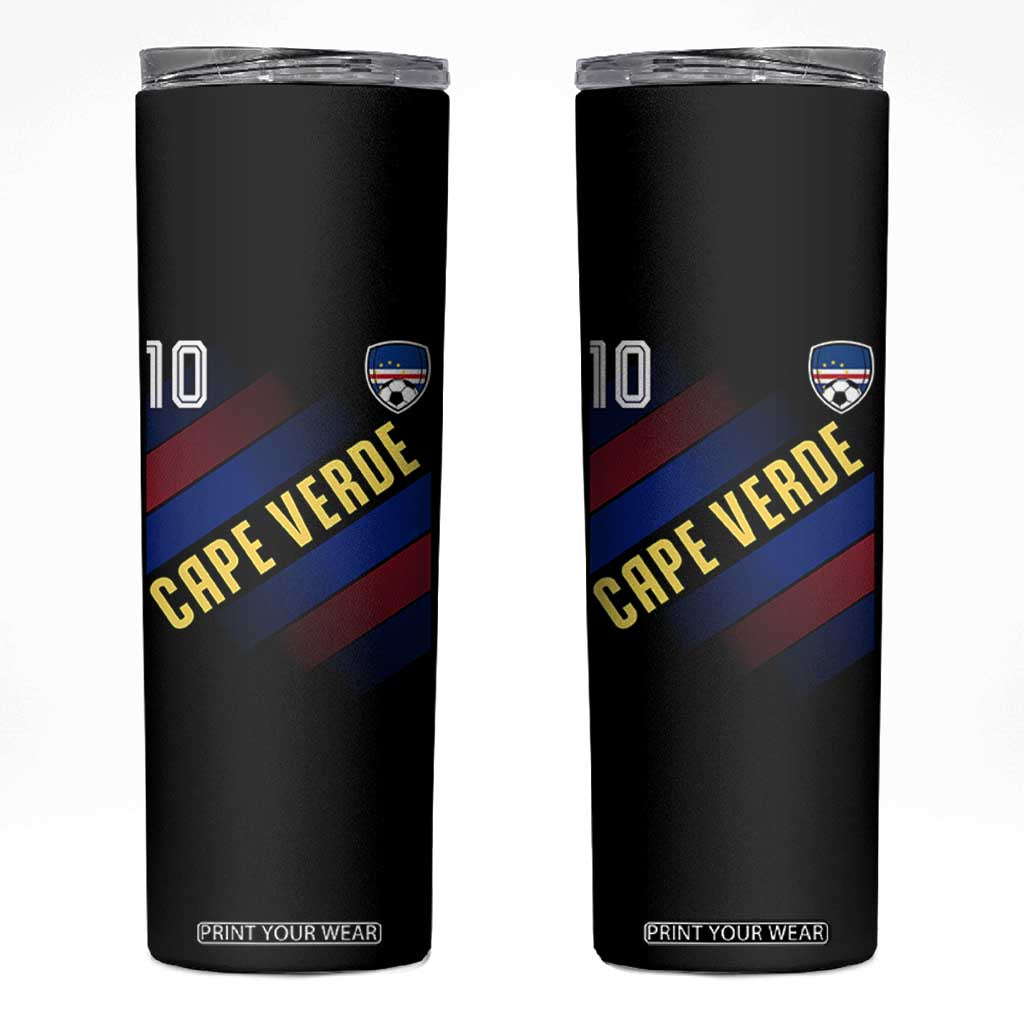 Cape Verde Soccer Jersey Style National Pride Skinny Tumbler Cabo Verde Football Fans Number 10 Athletic
