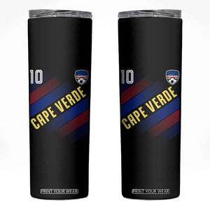 Cape Verde Soccer Jersey Style National Pride Skinny Tumbler Cabo Verde Football Fans Number 10 Athletic