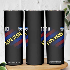 Cape Verde Soccer Jersey Style National Pride Skinny Tumbler Cabo Verde Football Fans Number 10 Athletic