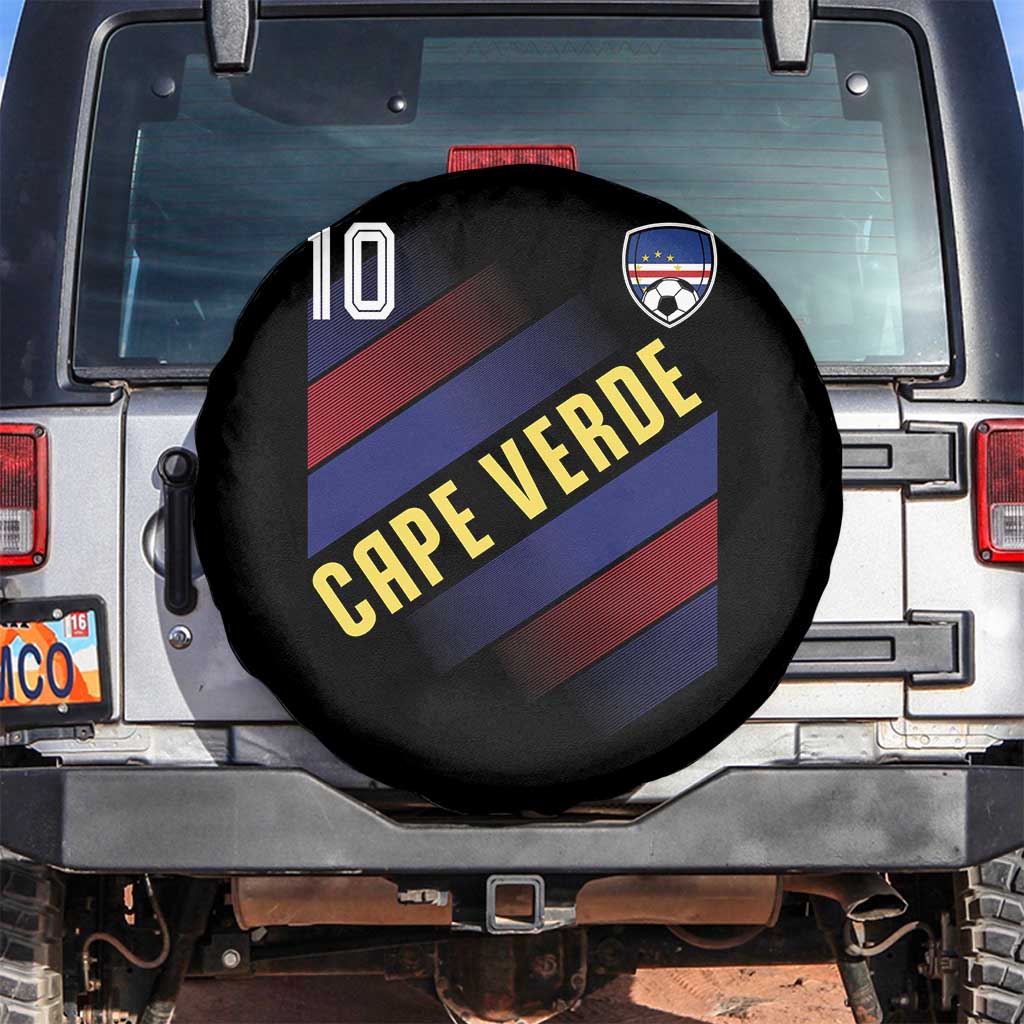 Cape Verde Soccer Jersey Style National Pride Spare Tire Cover Cabo Verde Football Fans Number 10 Athletic TS02 No hole Black Print Your Wear