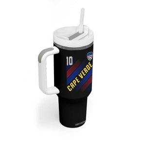 Cape Verde Soccer Jersey Style National Pride Tumbler With Handle Cabo Verde Football Fans Number 10 Athletic