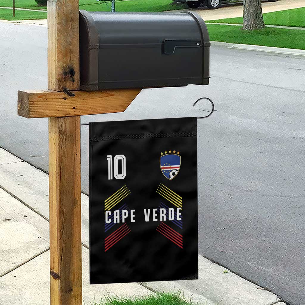 Cabo Verde Football Crest Pride Jersey Style Garden Flag Cape Verde Soccer Fan Number 10 Athletic