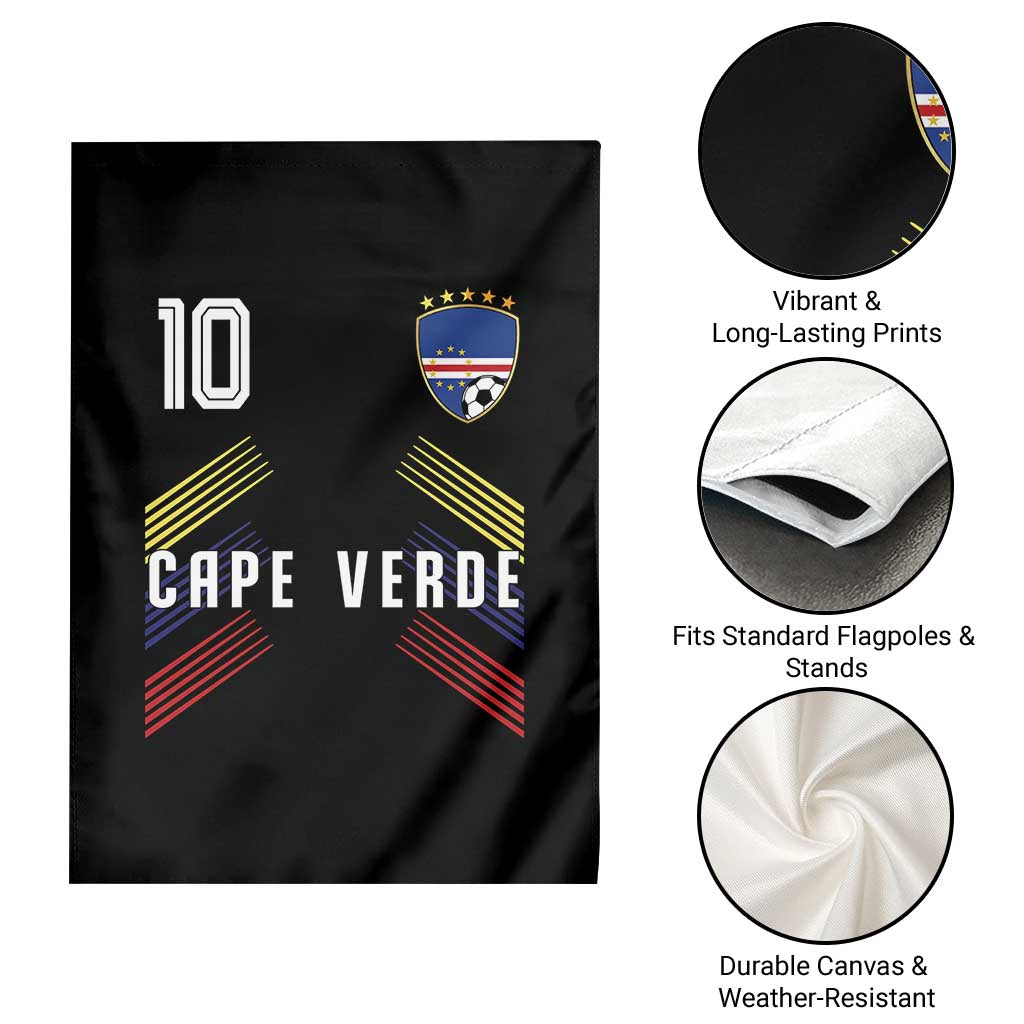Cabo Verde Football Crest Pride Jersey Style Garden Flag Cape Verde Soccer Fan Number 10 Athletic