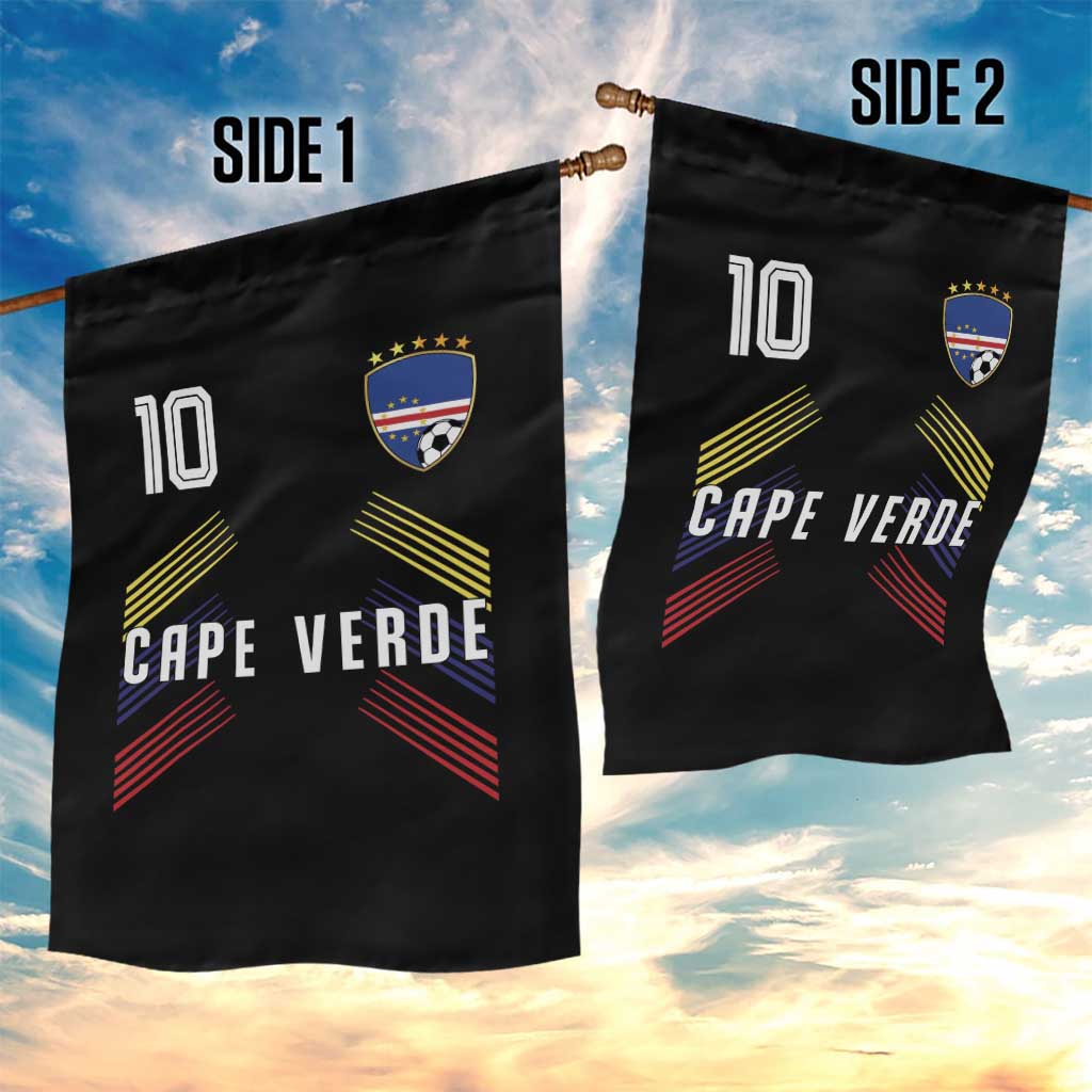 Cabo Verde Football Crest Pride Jersey Style Garden Flag Cape Verde Soccer Fan Number 10 Athletic