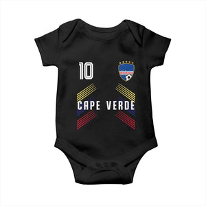 Cabo Verde Football Crest Pride Jersey Style Baby Onesie Cape Verde Soccer Fan Number 10 Athletic