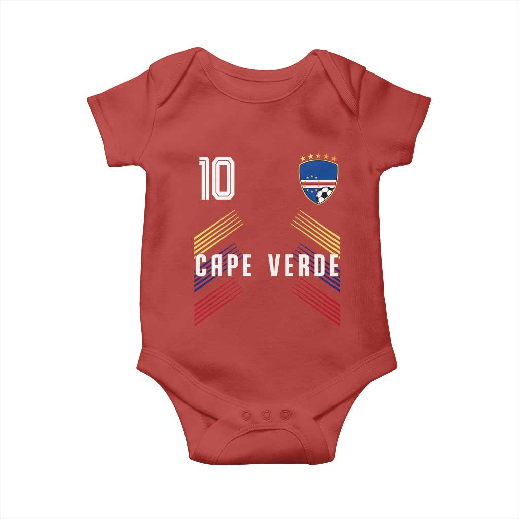 Cabo Verde Football Crest Pride Jersey Style Baby Onesie Cape Verde Soccer Fan Number 10 Athletic