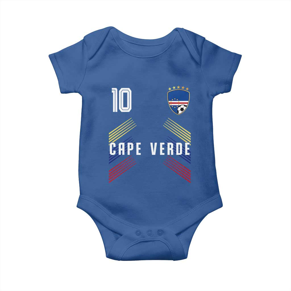 Cabo Verde Football Crest Pride Jersey Style Baby Onesie Cape Verde Soccer Fan Number 10 Athletic