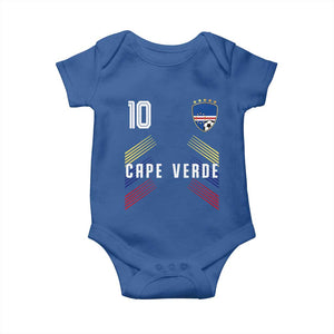 Cabo Verde Football Crest Pride Jersey Style Baby Onesie Cape Verde Soccer Fan Number 10 Athletic