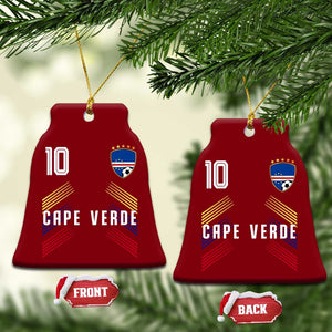 Cabo Verde Football Crest Pride Jersey Style Ceramic Ornament Cape Verde Soccer Fan Number 10 Athletic