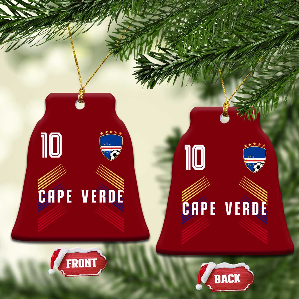 Cabo Verde Football Crest Pride Jersey Style Ceramic Ornament Cape Verde Soccer Fan Number 10 Athletic