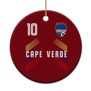 Cabo Verde Football Crest Pride Jersey Style Ceramic Ornament Cape Verde Soccer Fan Number 10 Athletic