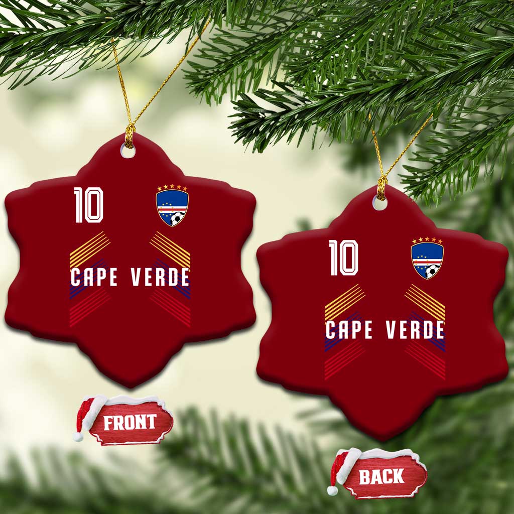 Cabo Verde Football Crest Pride Jersey Style Ceramic Ornament Cape Verde Soccer Fan Number 10 Athletic